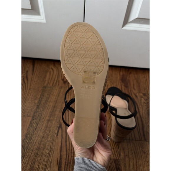Aldo Mirabella Beige Wedge Sandal Size 8.5 - Picture 5 of 6
